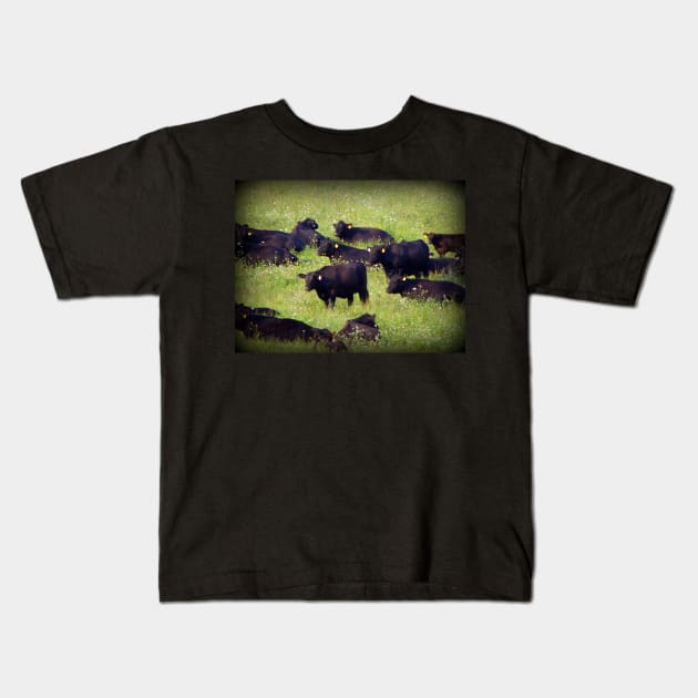 Country Farm Photography Art Farmland Cows Kids T-Shirt by tamdevo1